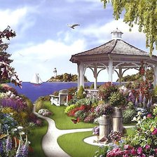 Схема вышивки «БЕСЕДКА У МОРЯ»