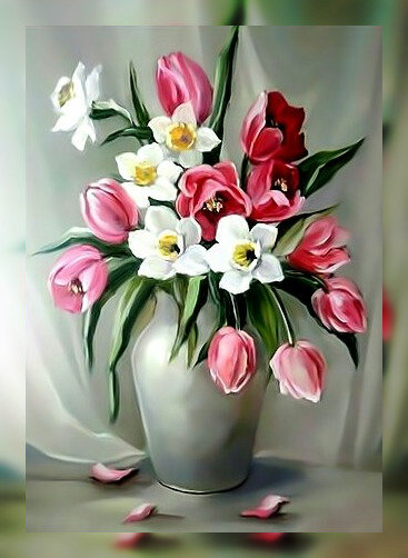 Букет. - нарциссы, тюльпаны, букет. - оригинал