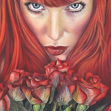 Схема вышивки «Девушка»