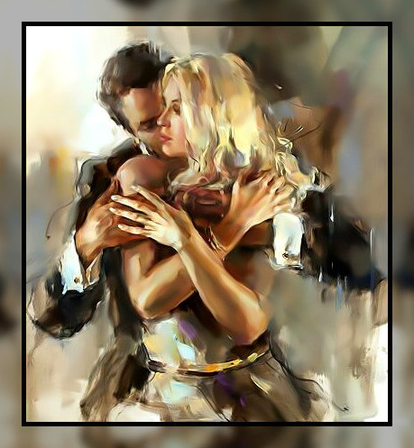 Пара. - девушка, живопись., мужчина, танец - оригинал