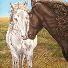 Схема вышивки «кони»