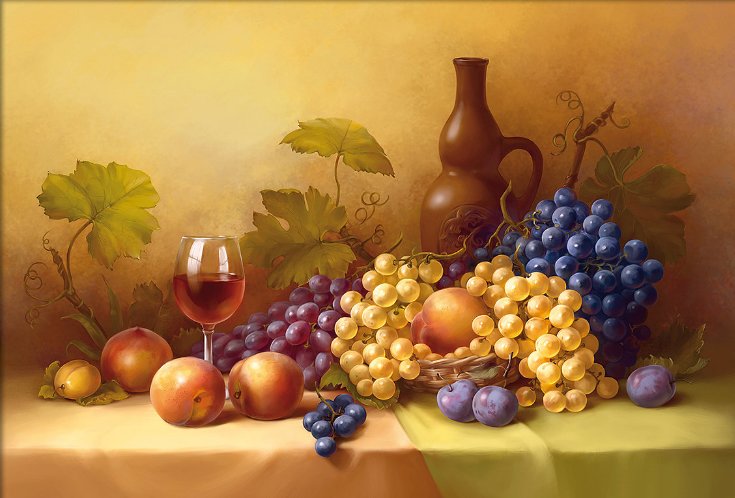№1942782 - виноград, фрукты, натюрморт - оригинал