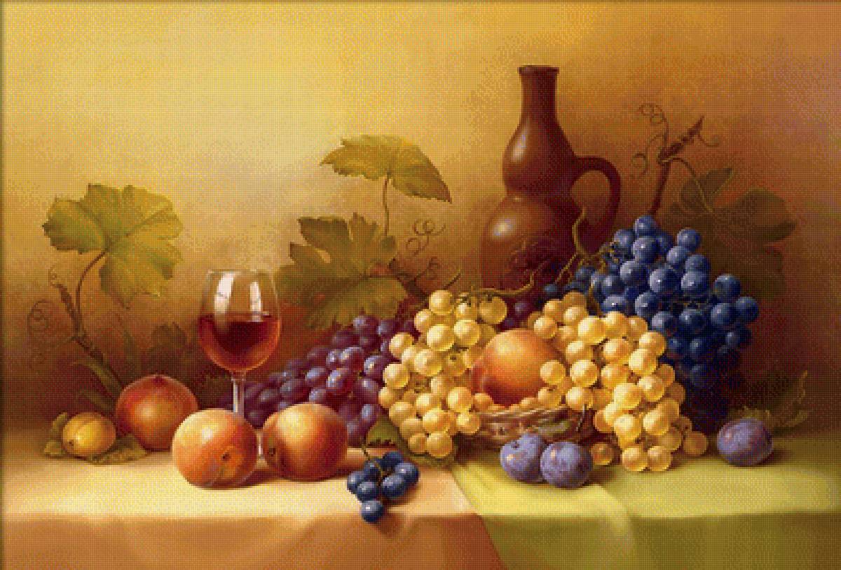 №1942782 - виноград, натюрморт, фрукты - предпросмотр