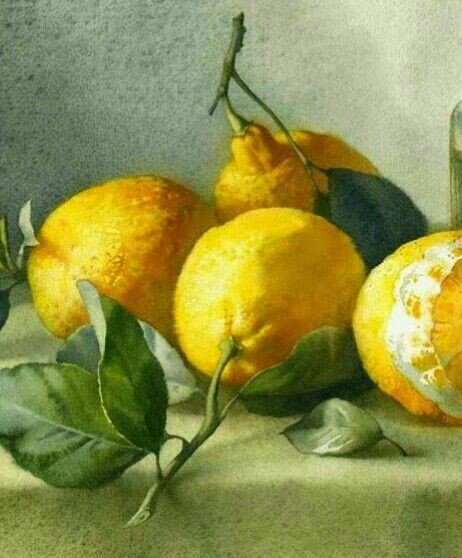 Лимоны - живопись, натюрморт - оригинал