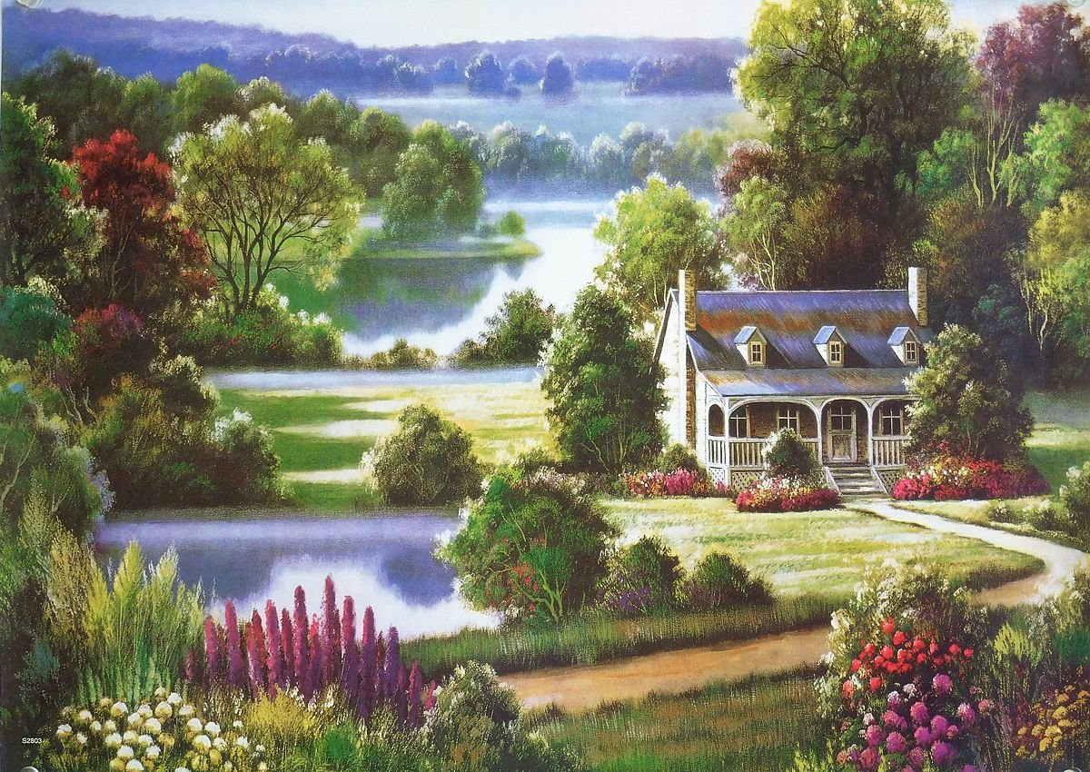 A Beautiful House Amidst Nature. - landscapes.scenarys. - оригинал