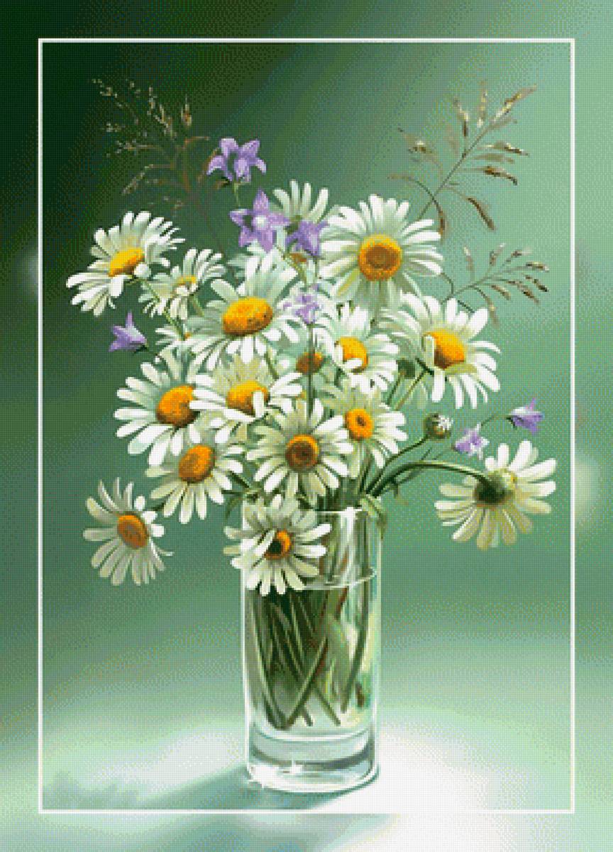 Милые ромашки. - ромашки., букет, цветы - предпросмотр