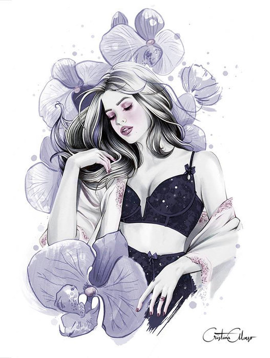 №1944317 - девушка, орхидеи - оригинал