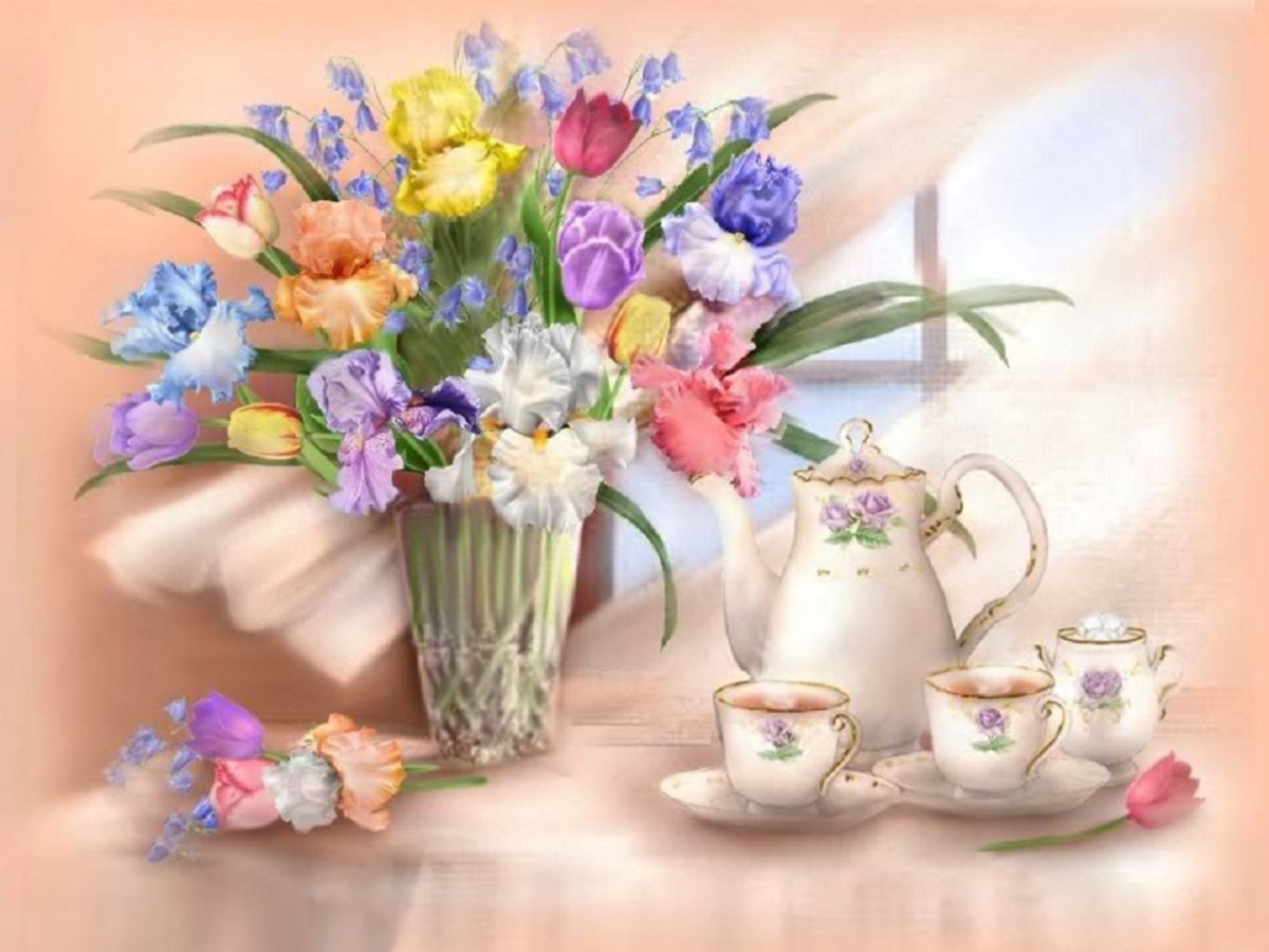 Fiori e tazze - fiori - оригинал