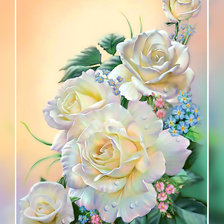 Схема вышивки «Белые розы.»