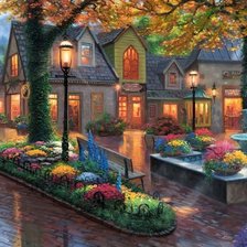 Схема вышивки «Village Evening.»