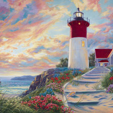 Схема вышивки «Lighthouse at Sunset.»