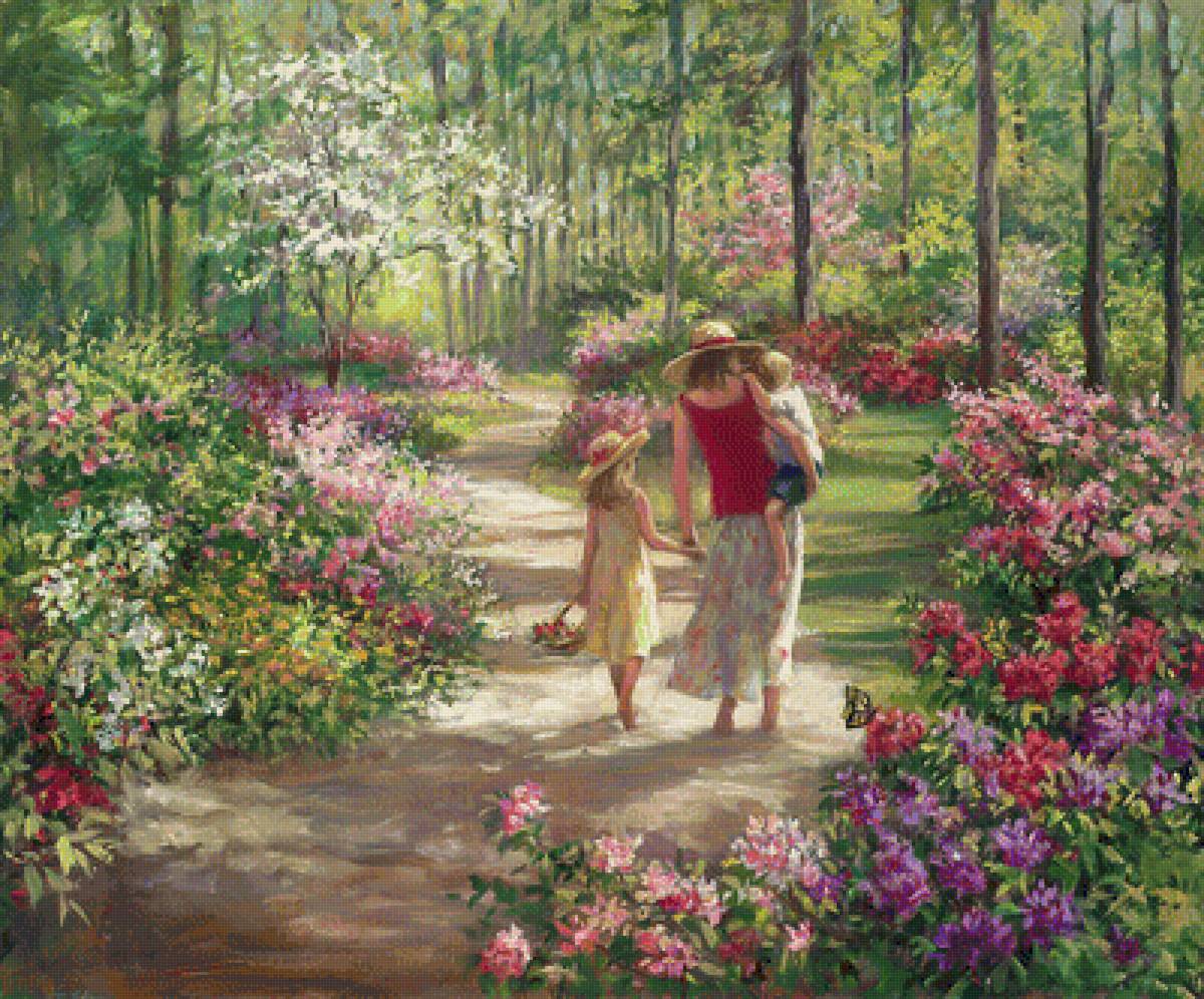 Mother's Day. - laurie snow-hein painter.scenarys.flowers and gardens.people. - предпросмотр