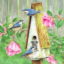 Схема вышивки «птички»