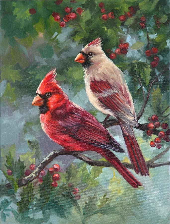 Two Birds. - laurie snow-hein painter.birds. - оригинал