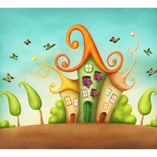 Схема вышивки «Домики»