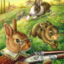 Схема вышивки «Охота на зайцев»