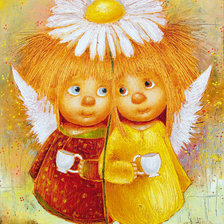 Схема вышивки «Ангелы с ромашкой Галина Чувиляева»