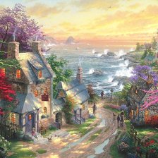 Схема вышивки «ДЕРЕВЕНЬКА У МОРЯ»