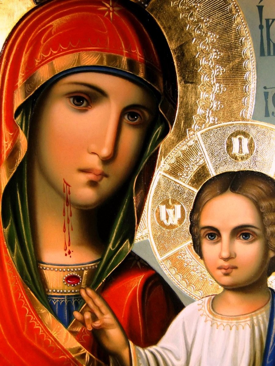 Иверская Богородица(фрагмент) - икона, богородица - оригинал