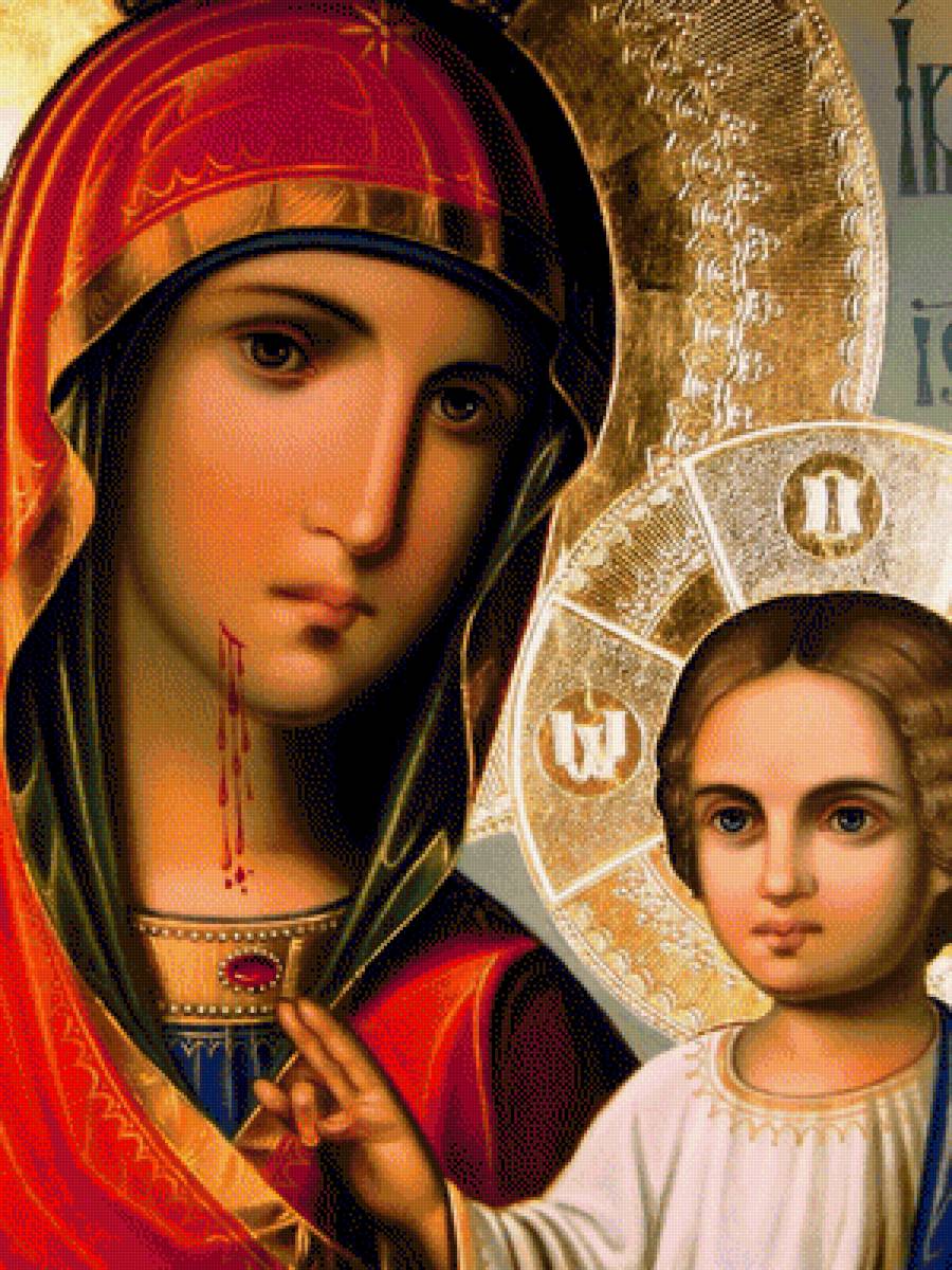 Иверская Богородица(фрагмент) - богородица, икона - предпросмотр