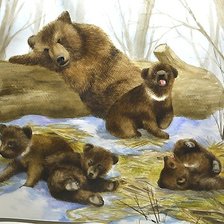 Схема вышивки «медведи»