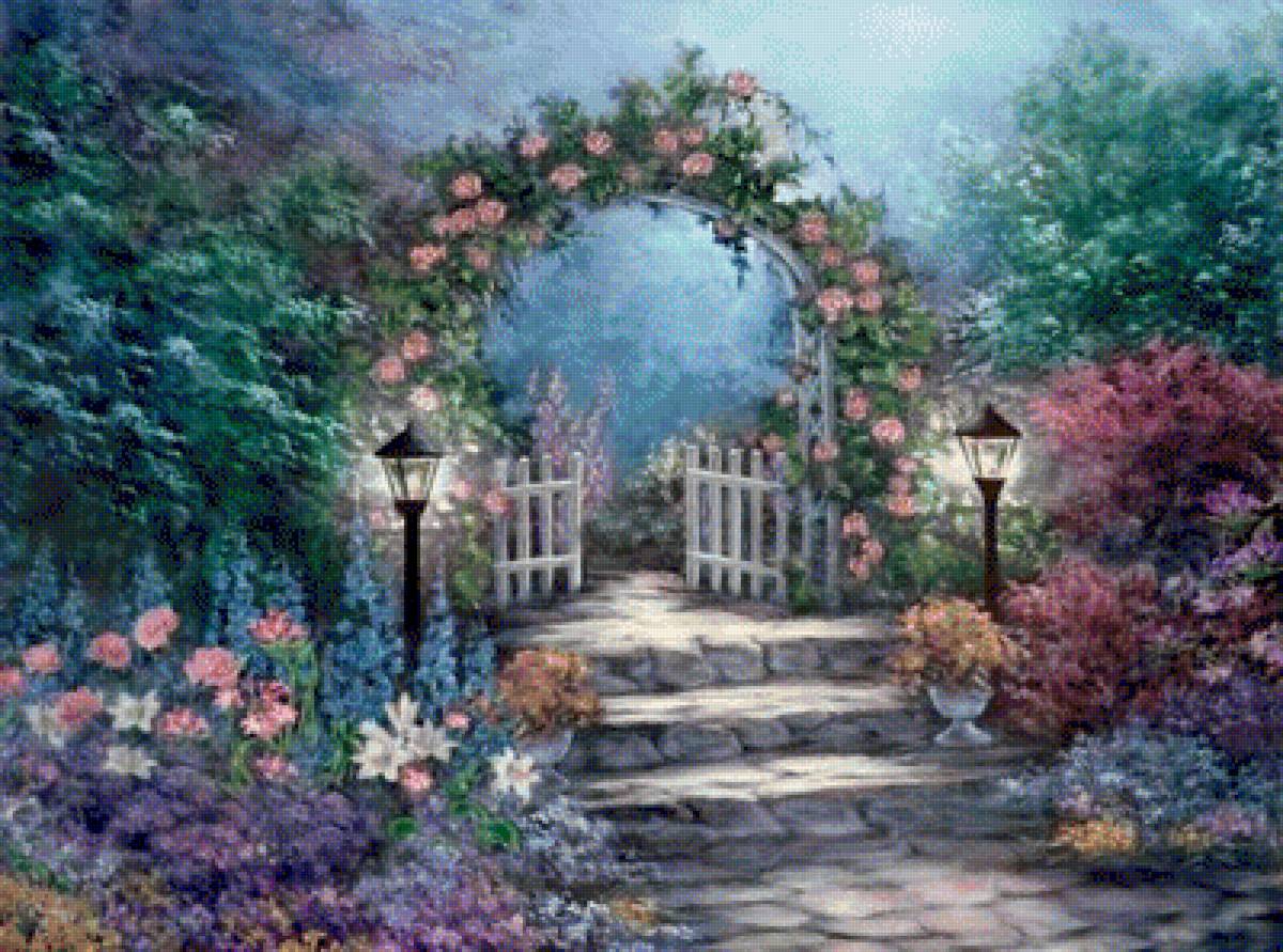Garden Gate. - scenarys.flowers and gardens. - предпросмотр