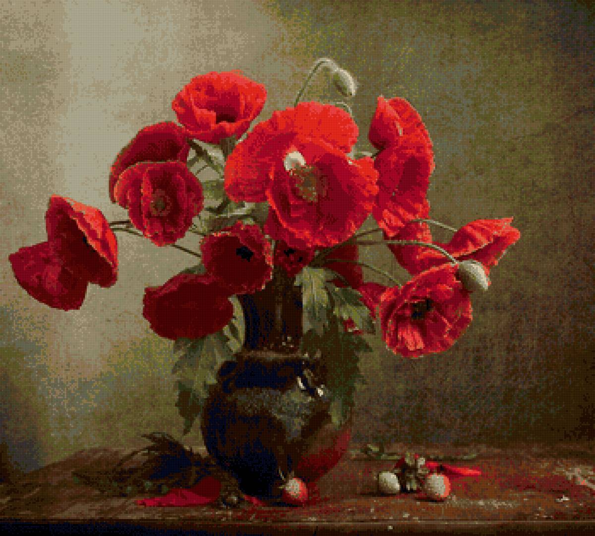 Маки. - букет, маки, цветы - предпросмотр