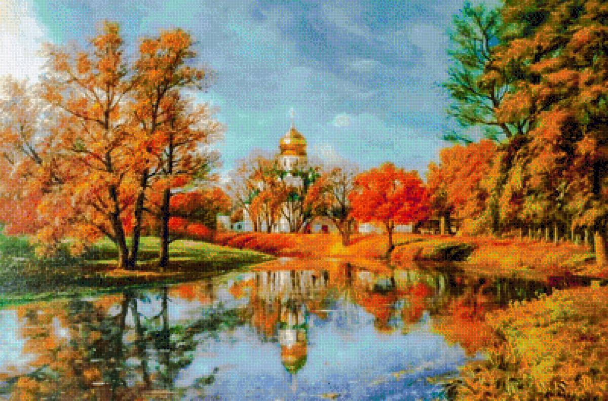 Autumn Russian Church. - scenarys. - предпросмотр