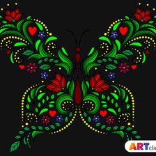 Схема вышивки «бабочка , подушка»