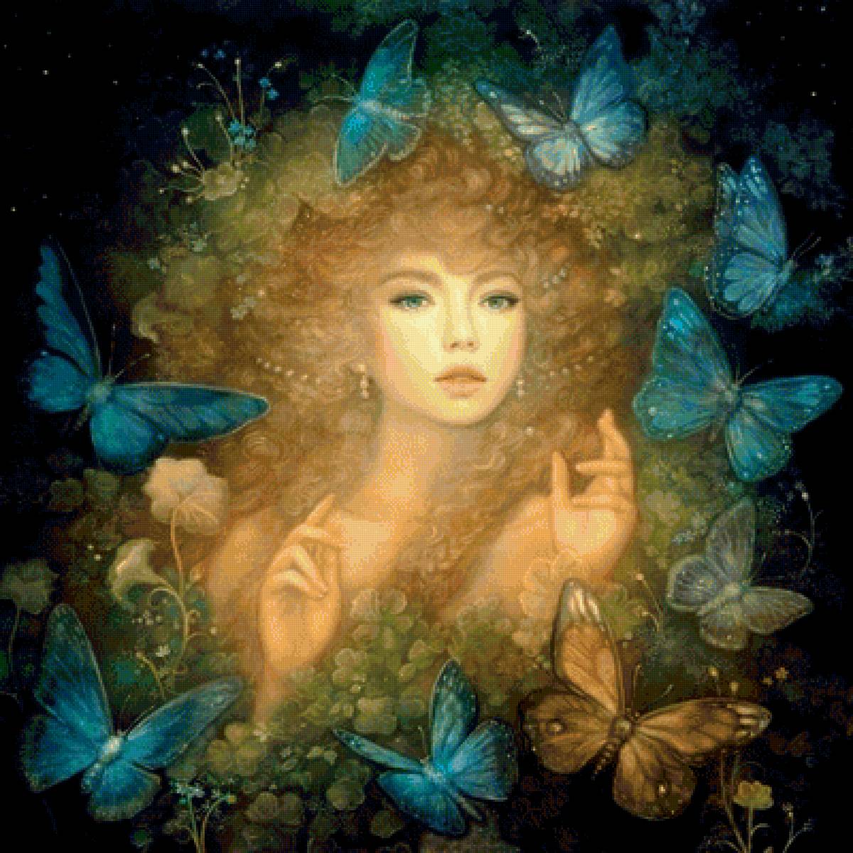 dievča,motýle - предпросмотр