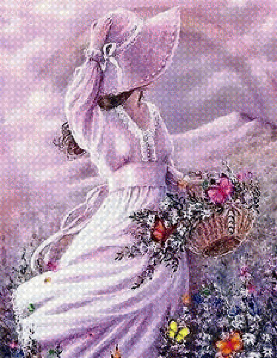 летний ветер - девушка, ветер, лето - предпросмотр