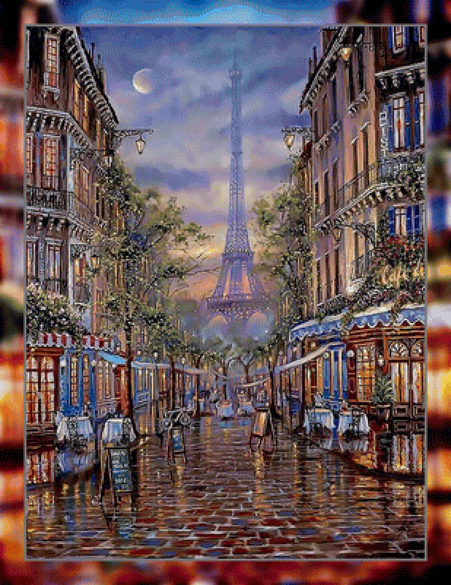 Парижская улица. - улица., городской, париж, пейзаж - предпросмотр