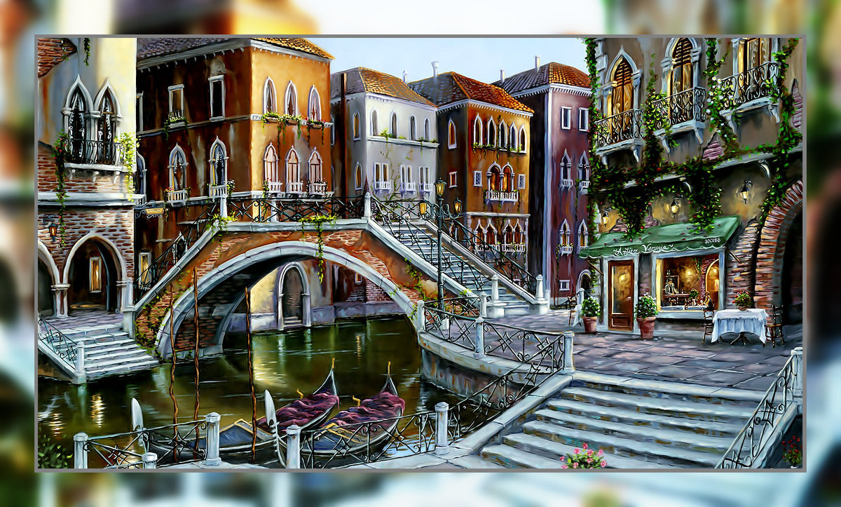 Улочки Венеции. - улица, венеция, лодки., река, пейзаж, городской - оригинал