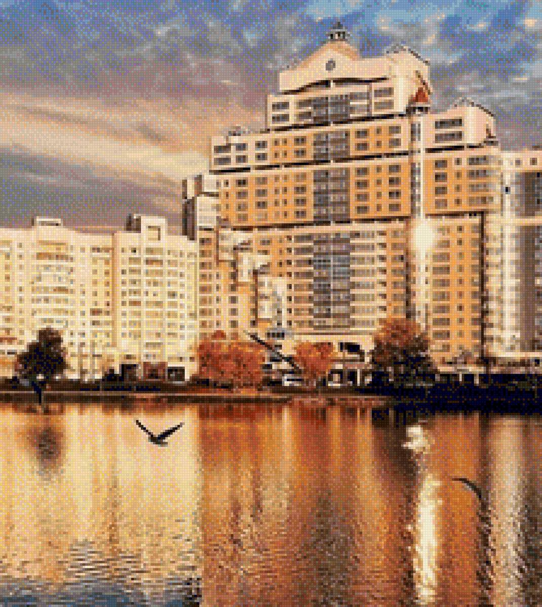 Набережная - город, закат - предпросмотр