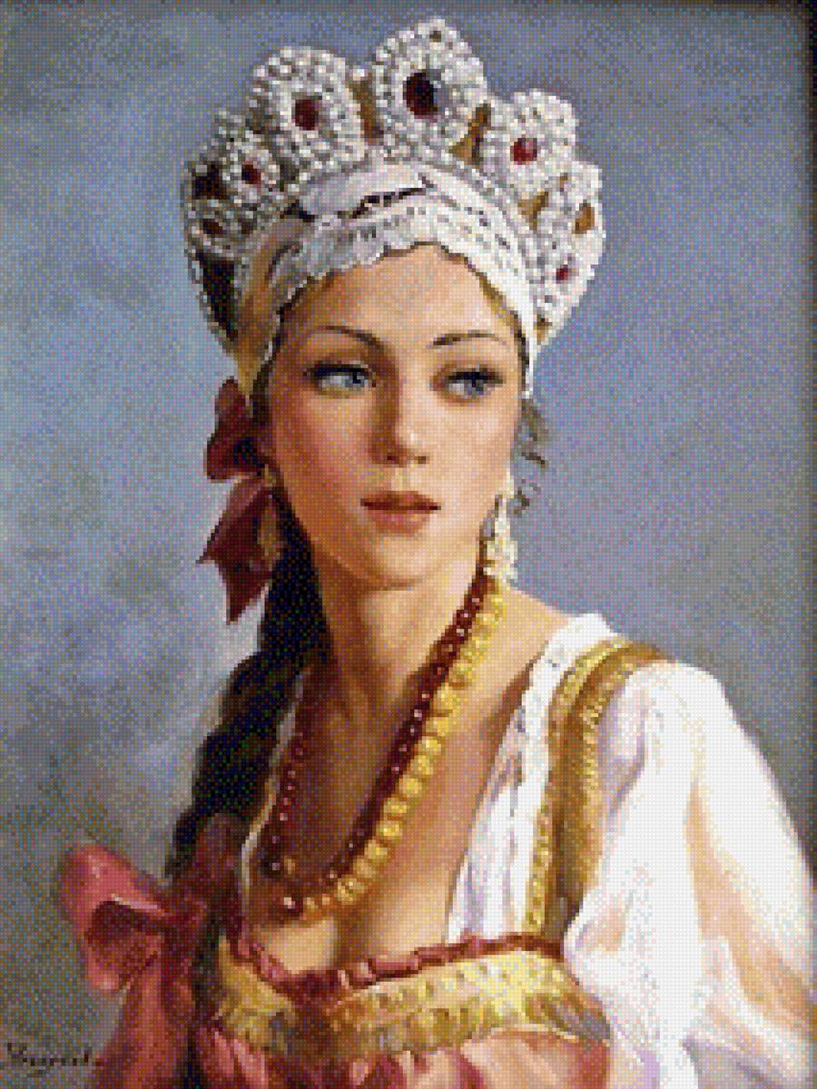 Красавица - русская, боярышня, девушка, красавица - предпросмотр