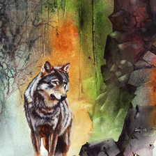 Схема вышивки «Волк худ. P. Williams»