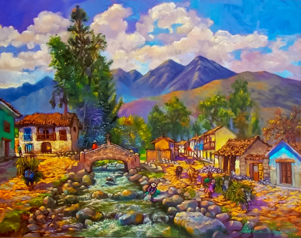 Andean Landscape. - landscapes.scenarys.people. - оригинал