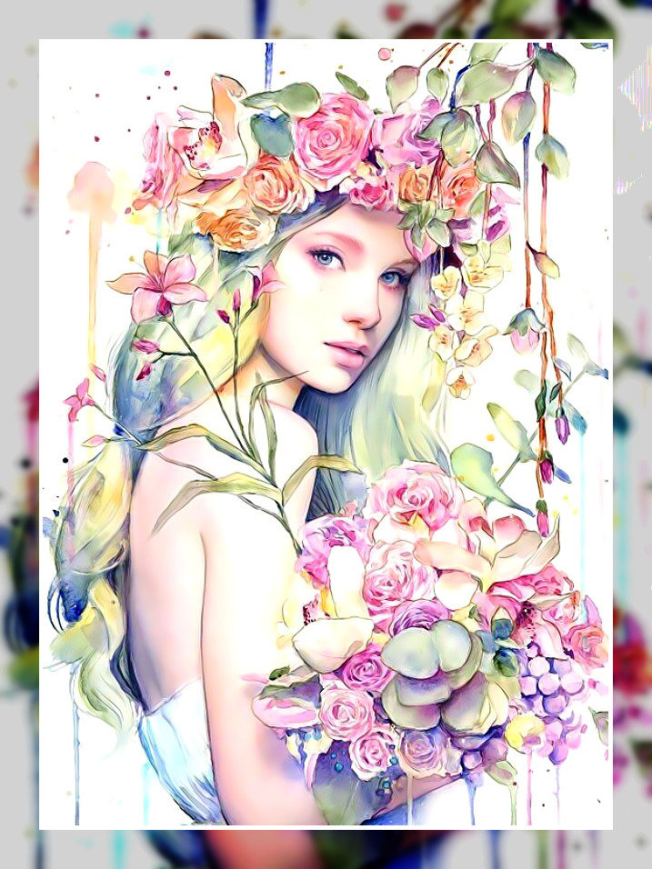 Девушка в цветах. - девушка, цветы. - оригинал