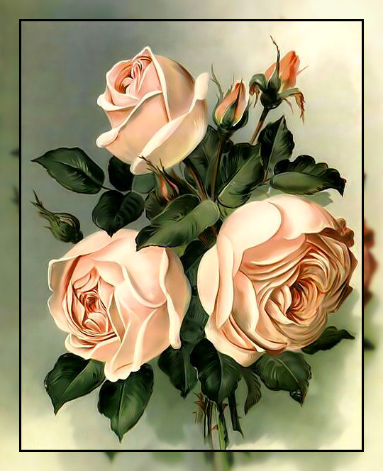 Кремовые розы. - розы., цветы, букет - оригинал