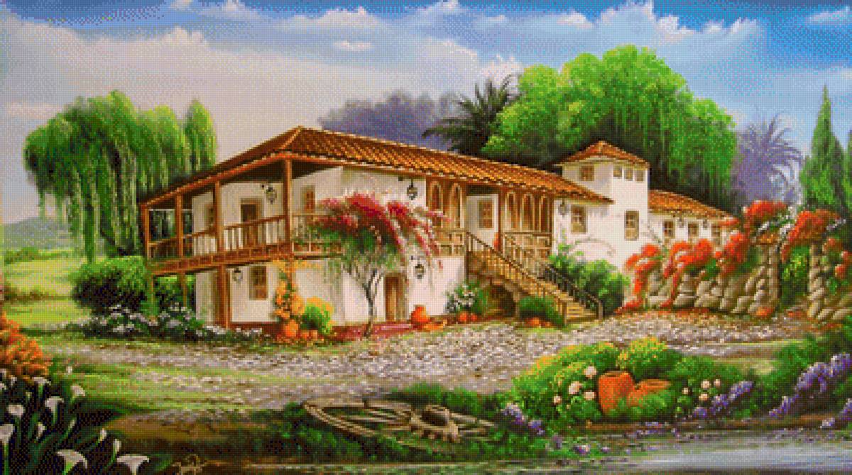 Hacienda. - josé raúl rodríguez galán painter.landscape.scenarys.flowers and - предпросмотр