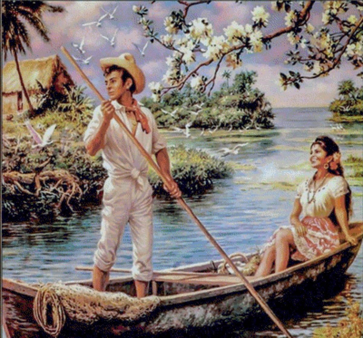 Mexican Painting. - scenarys.people.birds. - предпросмотр