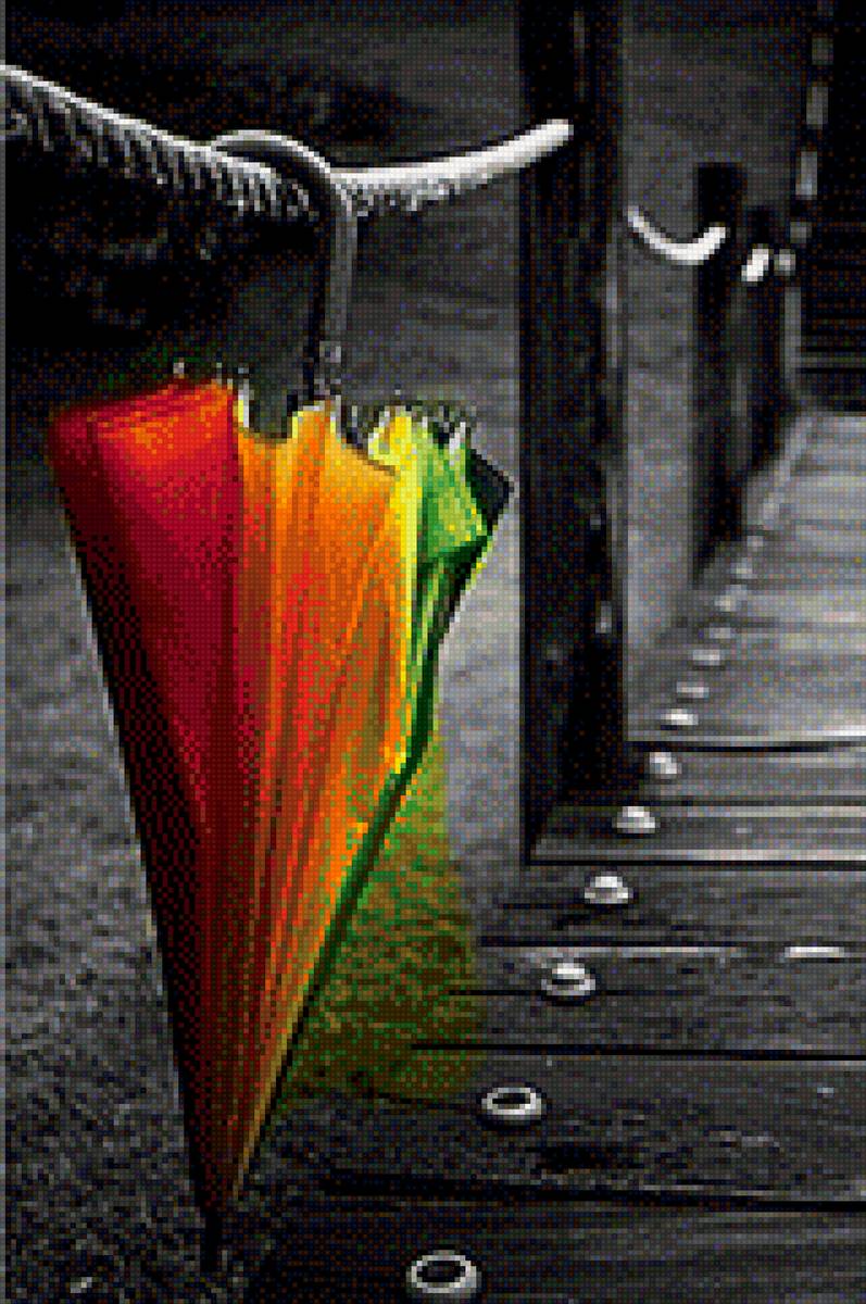 Забытый зонтик - одиночество, зонт, мост, дождь - предпросмотр