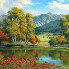 Схема вышивки «пейзаж»