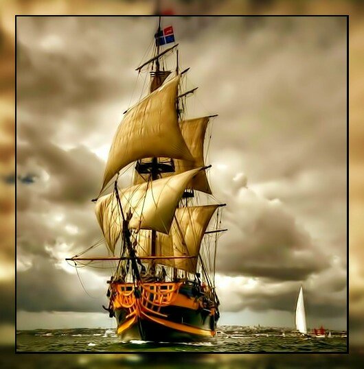 Парусник. - море, пейзаж, парусник - оригинал