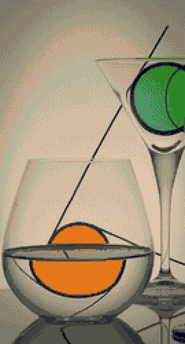 Натюрморт - натюрморт, фужер, графин, стекло, посуда, кухня - предпросмотр