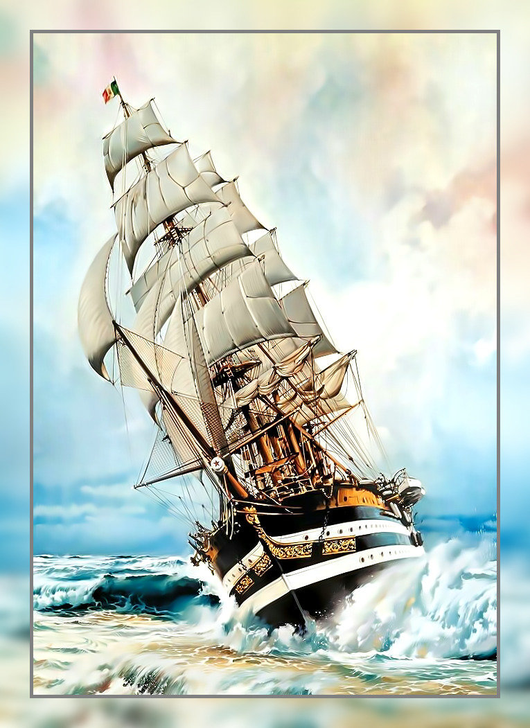 Парусник2. - корабль., море, пейзаж, парусник - оригинал