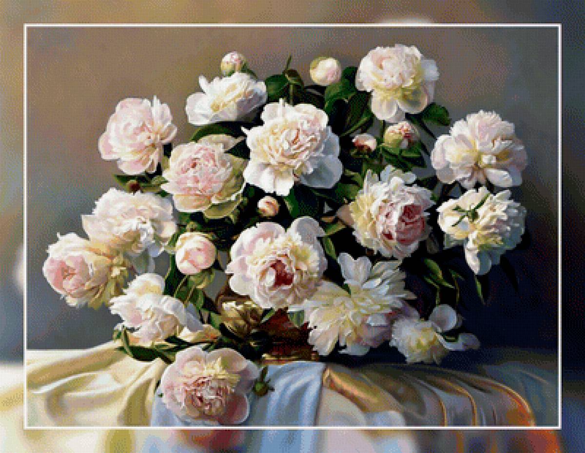 Нежные пионы. - цветы, пионы., букет - предпросмотр