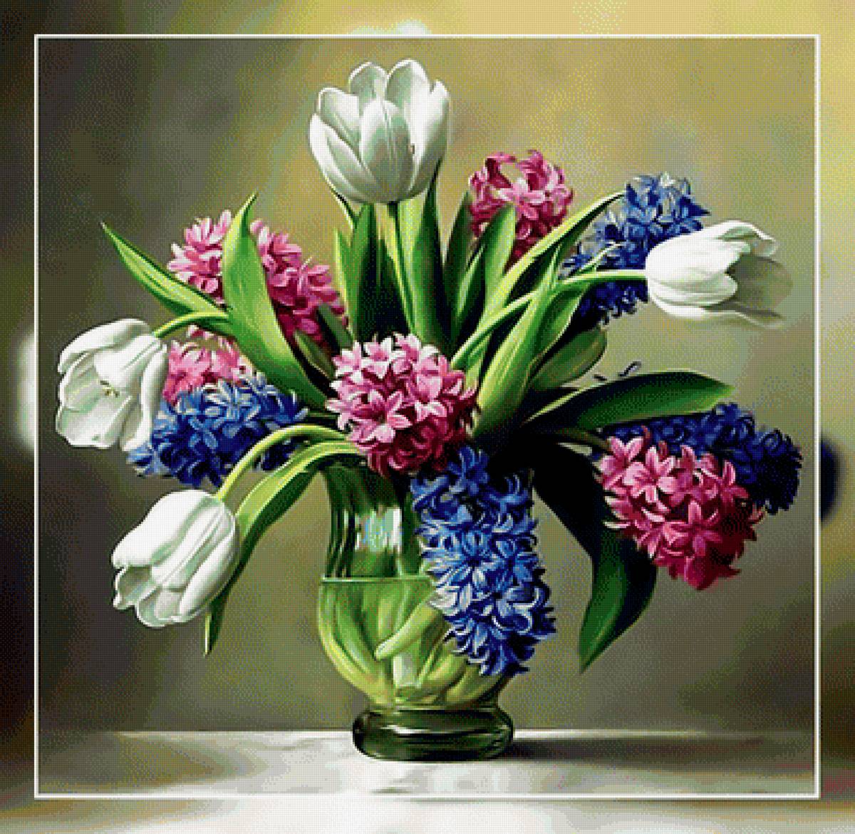 Букет цветов. - тюльпаны., цветы, букет - предпросмотр