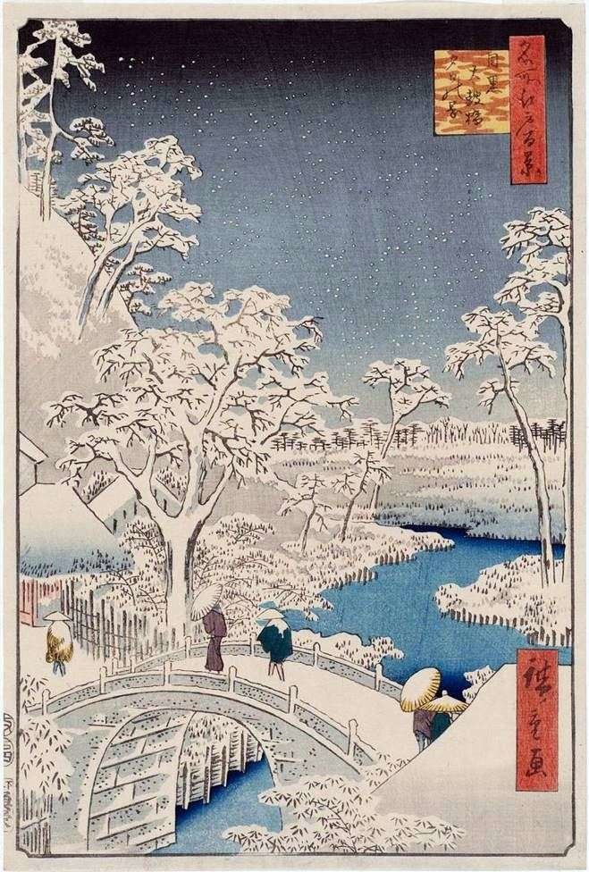 Японская гравюра-2 - зима, япония - оригинал