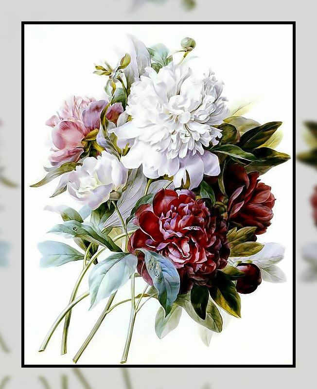 Пионы. Живопись. - букет., пионы - оригинал